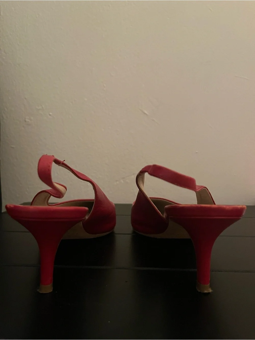 Theory - Red Leather Slingback City Kitten Heels - size 36 - Picture 4 of 6